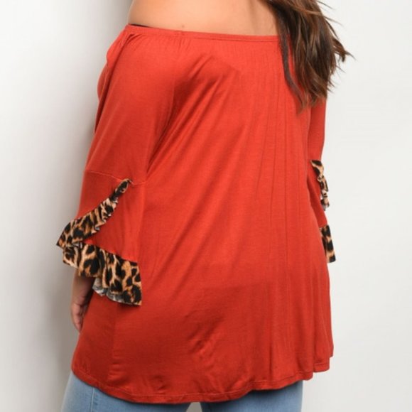 PLUS SIZE CURVY LEOPARD TUNIC TOP - Picture 2 of 2